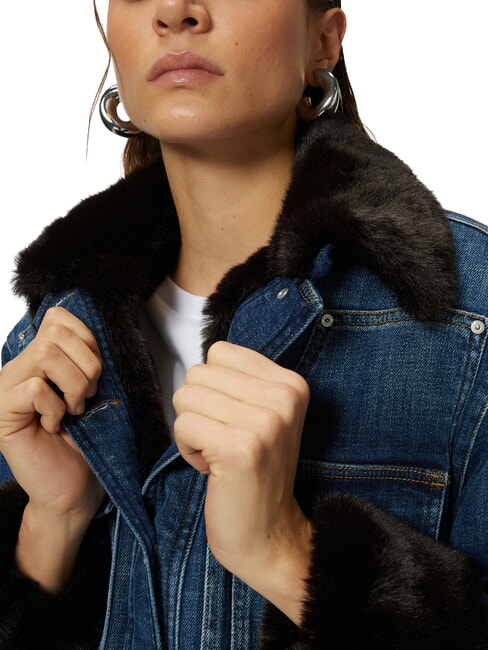 POP Veste en jean avec appliqués lavage vintage moyennement foncé - Vestes pour femmes