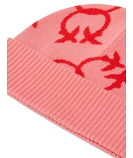 PINKO FRAPPATO Casquette jacquard monogramme rose/rouge - Bonnets - 3
