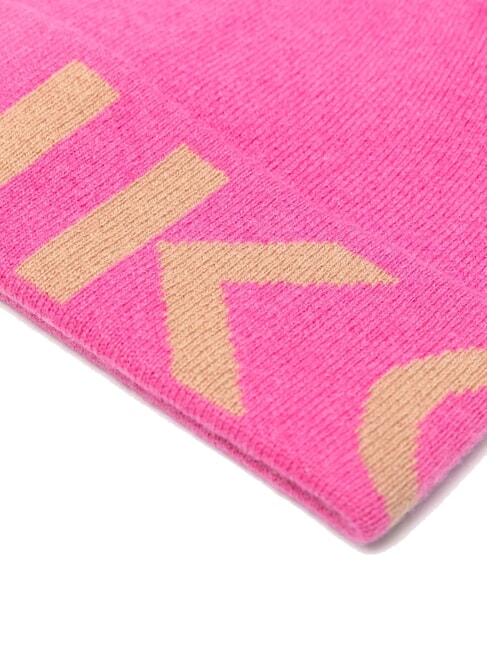 CALAMARO Casquette avec logo Jacquard fuchsia/chameau - Bonnets