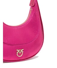 PINKO BRIOCHE Sac à bandoulière en cuir métallisé fuchsia-or métallique - Sacs pour Femme - 4