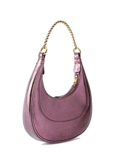 BRIOCHE Sac à bandoulière en cuir métallisé brun-or métallique - Sacs pour Femme