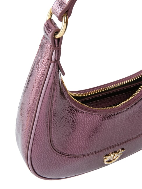 BRIOCHE Sac à bandoulière en cuir métallisé brun-or métallique - Sacs pour Femme