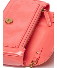 PINKO LOVE ONE Mini sac à bandoulière brillant fleur de pêcher-or antique - Sacs pour Femme - 4