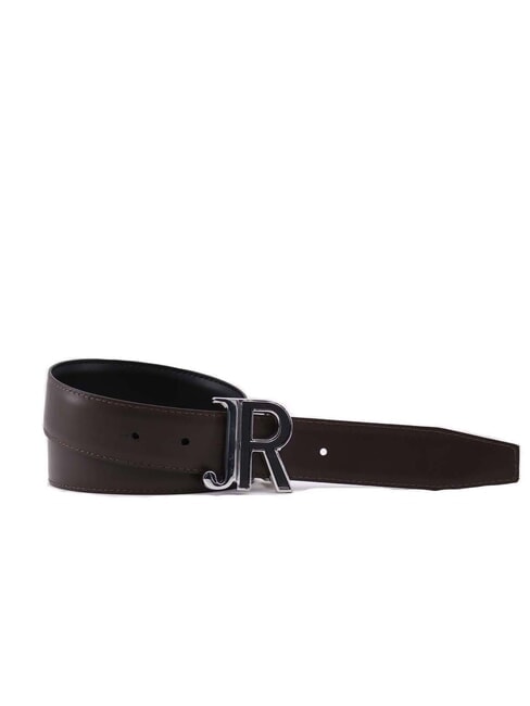 JR LOGO Ceinture en cuir double face noir foncé - Ceintures