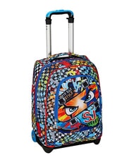 SJGANG FACCE DA SJ! BIG Sac à dos à roulettes à 2 roues Fluo turquoise - Sacs à dos à roulettes - 3