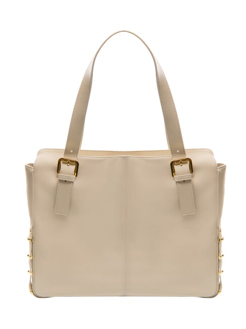 NORA Sac shopping en cuir avec boucles beige - Sacs pour Femme
