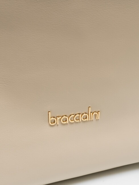 NORA Sac shopping en cuir avec boucles beige - Sacs pour Femme