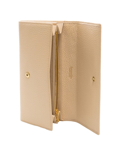 BASIC Grand portefeuille continental en cuir beige - Portefeuilles Femme