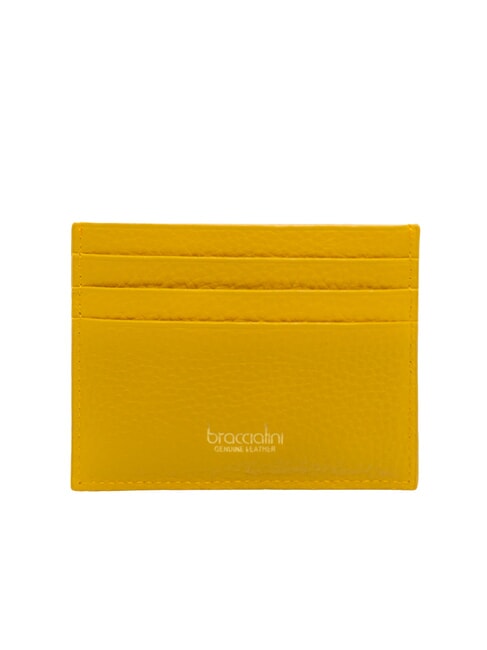BASIC Porte-cartes en cuir avec logo en métal jaune - Portefeuilles Femme