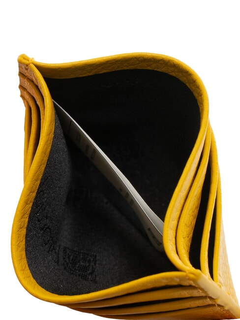 BASIC Porte-cartes en cuir avec logo en métal jaune - Portefeuilles Femme