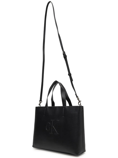 SCULPTED EW Sac à main avec bandoulière sur noir - Sacs pour Femme