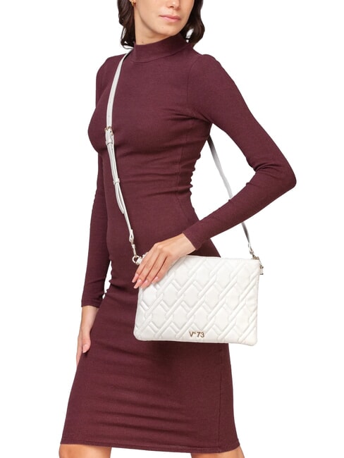 MARGARET Sac pochette à motif matelassé crème - Sacs pour Femme