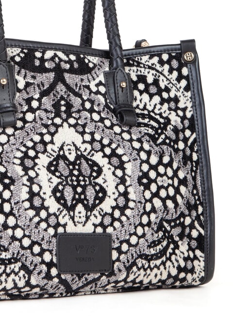 AMELIA Sac shopping en tissu jacquard noir/multicolore - Sacs pour Femme