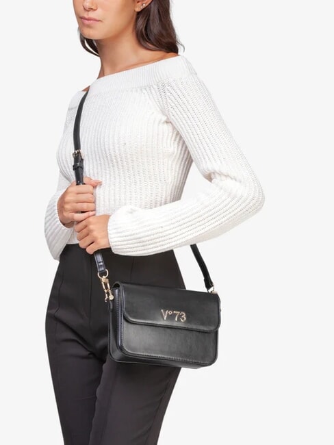 BAMBOO BAG Sac à bandoulière avec rabat noir - Sacs pour Femme