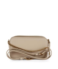 PINKO CARRIE Mini sac bandoulière, en cuir beige-gris fumé-or antique - Sacs pour Femme - 3