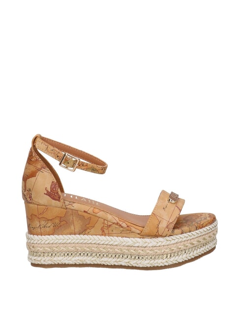 GEO  Sandales compens&eacute;es espadrilles NATUREL - Chaussures Femme