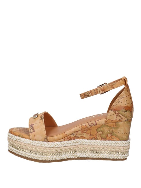 GEO  Sandales compens&eacute;es espadrilles NATUREL - Chaussures Femme