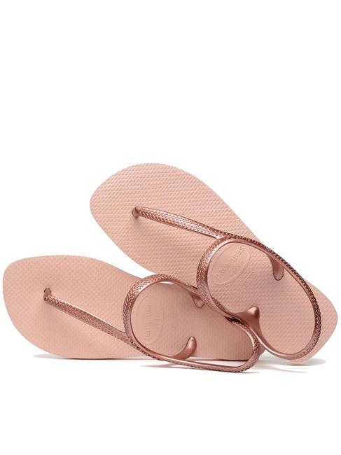 FLASH URBAN  Sandales tongs rose / or - Chaussures Femme