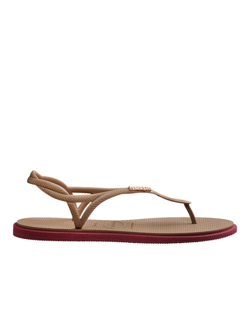 LUNA POINT Sandale tongs rose / or - Chaussures Femme