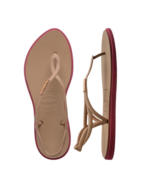 LUNA POINT Sandale tongs rose / or - Chaussures Femme