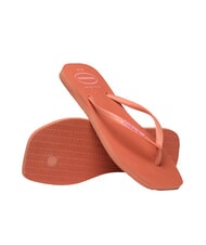HAVAIANAS SQUARE LOGO Tongs argile rose - Chaussures Femme - 5