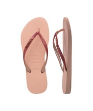 HAVAIANAS SLIM GLITTER II Tongs rose/rose - Chaussures Femme - 5