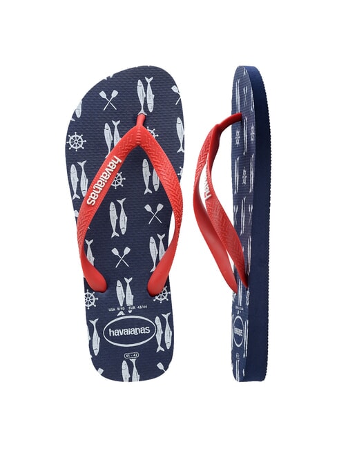 tongs TOP NAUTIQUE bleu marine/rouge rubis - Chaussures Homme