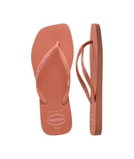 HAVAIANAS SQUARE LOGO Tongs argile rose - Chaussures Femme - 4