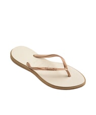 HAVAIANAS SLIM POINT Tongs or rose/beige - Chaussures Femme - 2