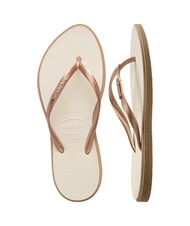 HAVAIANAS SLIM POINT Tongs or rose/beige - Chaussures Femme - 4