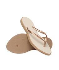 HAVAIANAS SLIM POINT Tongs or rose/beige - Chaussures Femme - 5