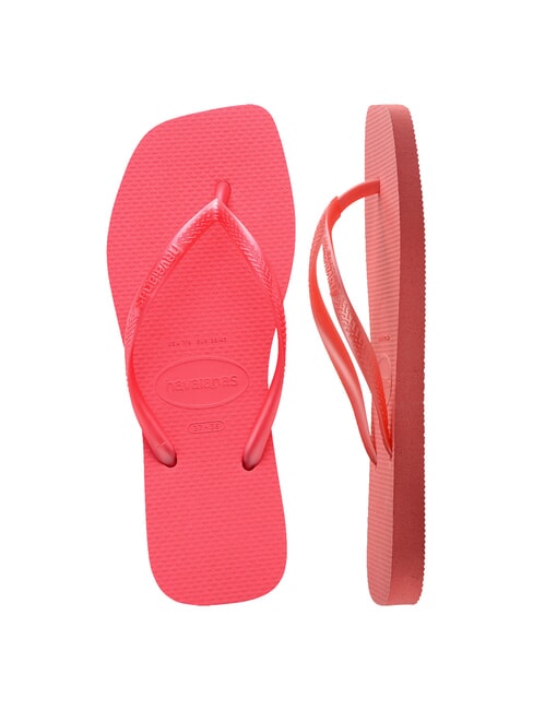 SLIM SQUARE Tongs à bout carré corail tropical - Chaussures Femme