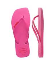 HAVAIANAS SQUARE LOGO Tongs flux rose - Chaussures Femme - 4