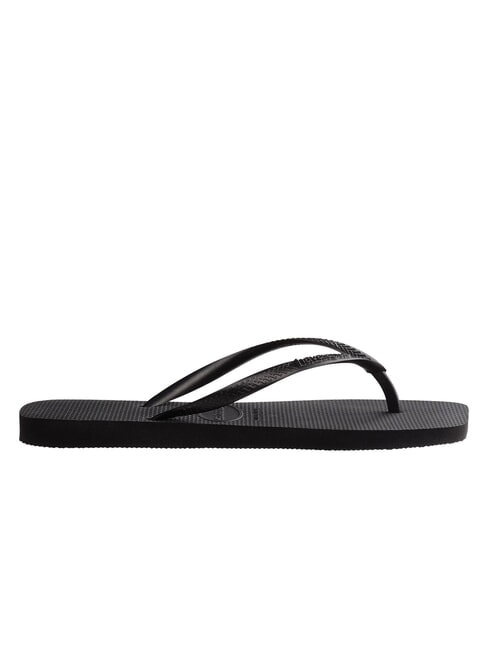 SLIM SQUARE Tongs &agrave; bout carr&eacute; NOIR - Chaussures Femme