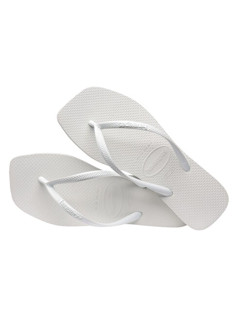 SLIM SQUARE Tongs &agrave; bout carr&eacute; blanc - Chaussures Femme