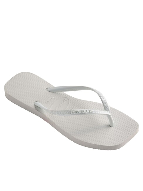 SLIM SQUARE Tongs &agrave; bout carr&eacute; blanc - Chaussures Femme