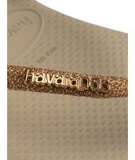 HAVAIANAS SLIM GLITTER II Tongs sable/doré clair métallique - Chaussures Femme - 4