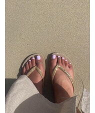 HAVAIANAS SLIM GLITTER II Tongs sable/doré clair métallique - Chaussures Femme - 6