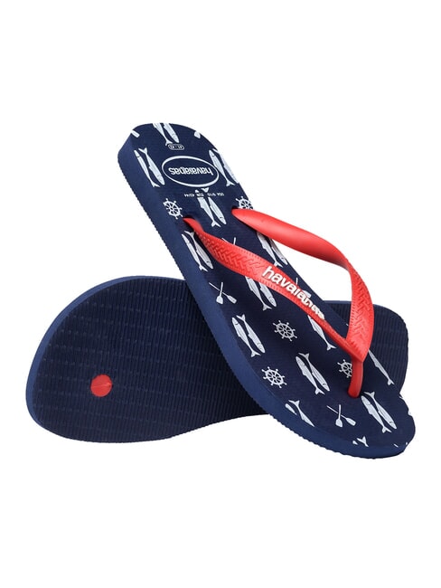 tongs TOP NAUTIQUE bleu marine/rouge rubis - Chaussures Homme