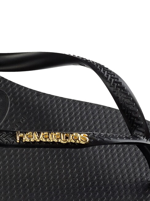 SLIM LOGO Tongs or noir - Chaussures Femme