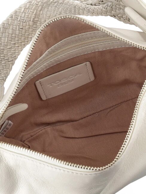 BEATRICE Sac en cuir avec poignée tressée blanc ivoire - Sacs pour Femme