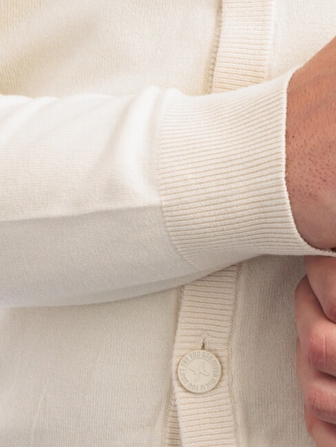 LICONE Cardigan col en V avec boutons blanc d'os - Pulls pour hommes