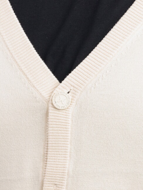 LICONE Cardigan col en V avec boutons blanc d'os - Pulls pour hommes