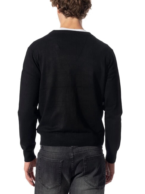 LICONE Cardigan col en V avec boutons noir2 - Pulls pour hommes
