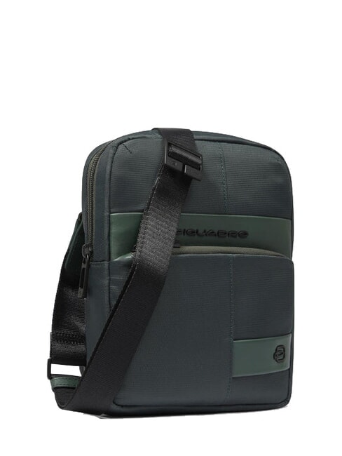 WOLLEM Sac iPad mini en tissu et cuir VERT - Sacs en Bandouli&egrave;res pour Homme