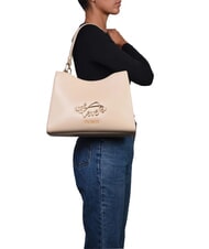 LOVE MOSCHINO CURSIVE L Sac à bandoulière beige - Sacs pour Femme - 4