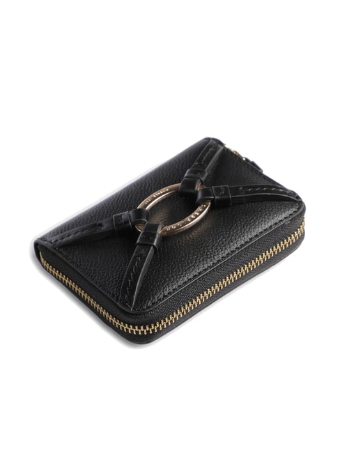AMELIA Mini portefeuille zippé en cuir black Gold - Portefeuilles Femme