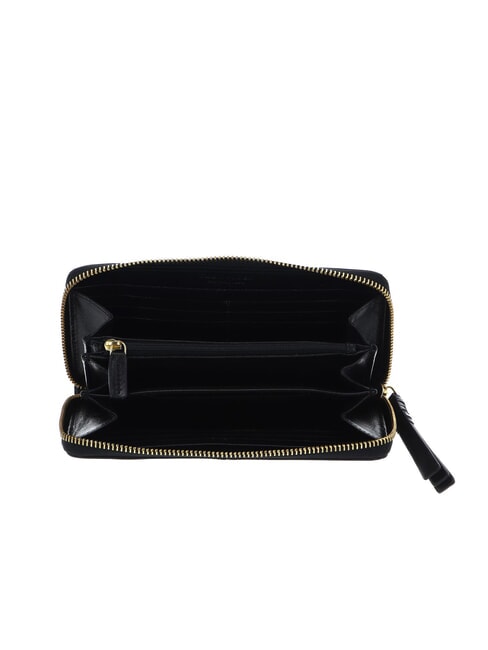 FEBE Grand portefeuille en cuir zippé black Gold - Portefeuilles Femme