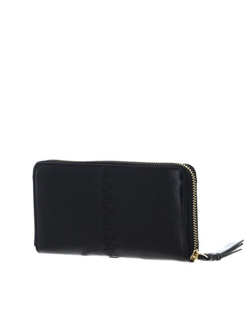 FEBE Grand portefeuille en cuir zippé black Gold - Portefeuilles Femme