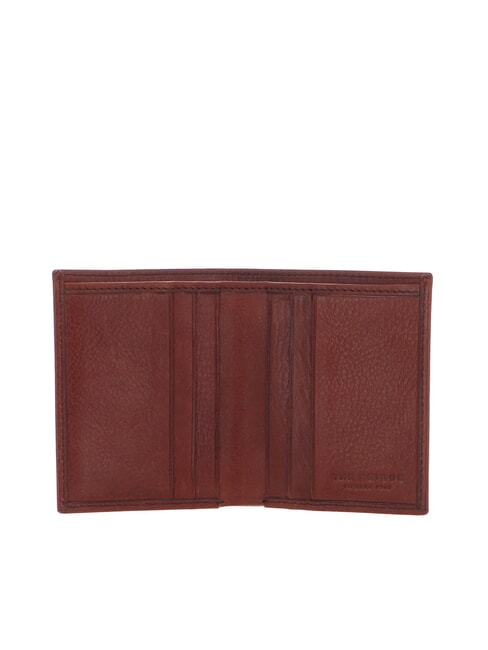 FABIO Porte-cartes vertical en cuir Marron / Ruthénium - Portefeuilles Homme